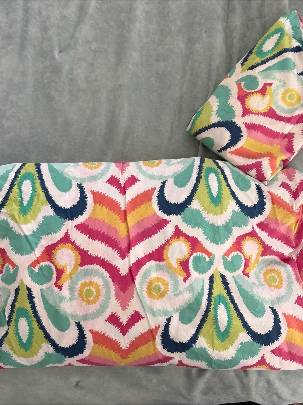 POTTERY BARN TEEN PB Duvet Cover IKAT Design Bright Colors TWIN Sz - cotton